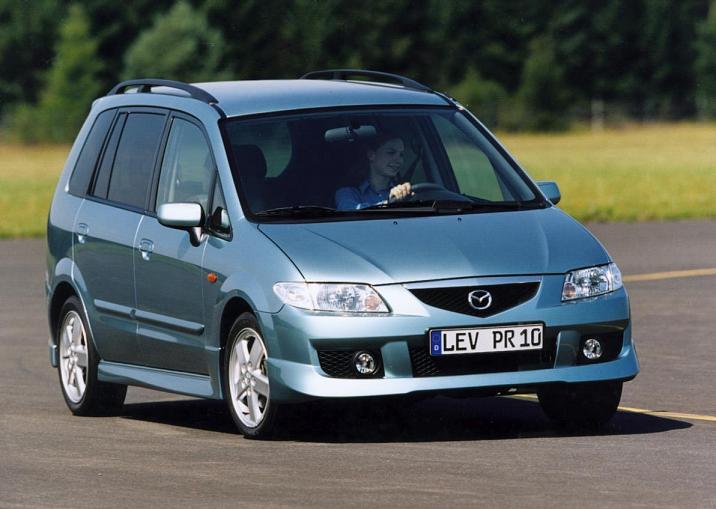 MOTOS Strike Tappetini Auto In Velluto (Velours) Per Mazda Premacy I 7 Posti (1999-2005) – Set Di Tappetini Neri, Antiscivolo E Su Misura