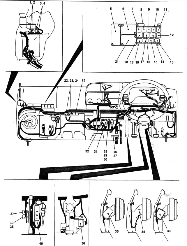 Mitsubishi Canter 6 (1993-2002) - Belegung Sicherungskasten und Relais